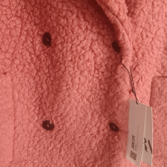 ZARA faux shearling coat size XS  NEW - Picture 8 of 10